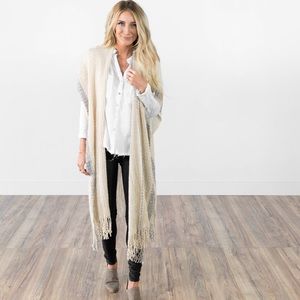 Nevaeh Scarf Cardigan in Ivory by Shop Stevie